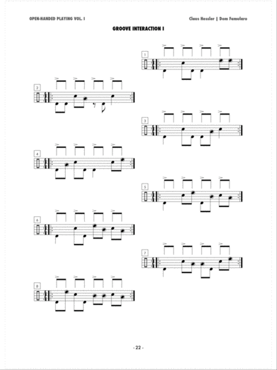Open-Handed Playing, Volume 1 Drum Set scores gallery preview page 8
