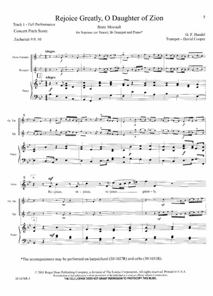 Festive Arias for Soprano or Mezzo Soprano and Trumpet