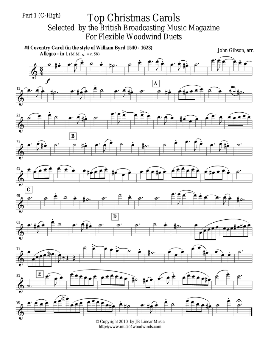 Coventry Carol for Woodwind Duet Woodwind Duet scores gallery preview page 2