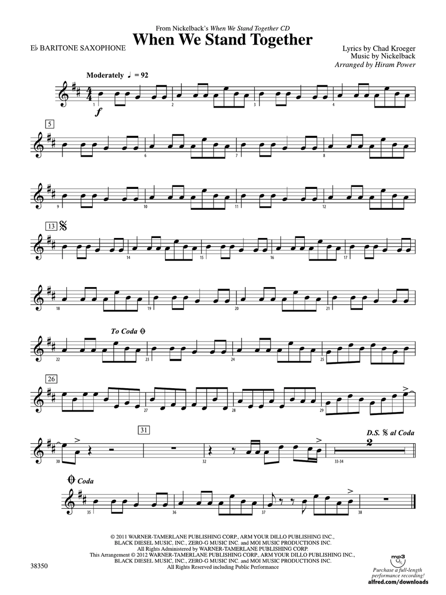 When We Stand Together: E-flat Baritone Saxophone
