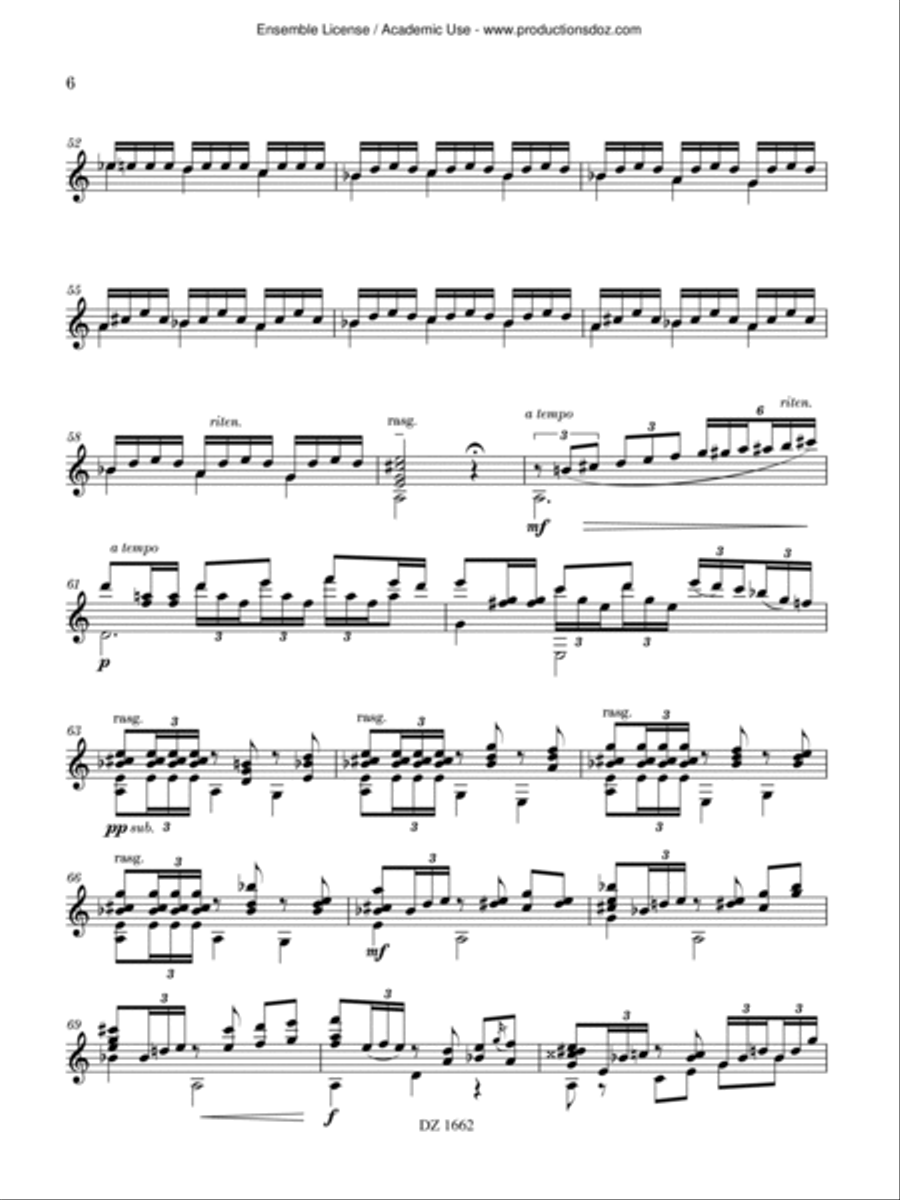 Concerto Andalusí Classical Guitar scores gallery preview page 6