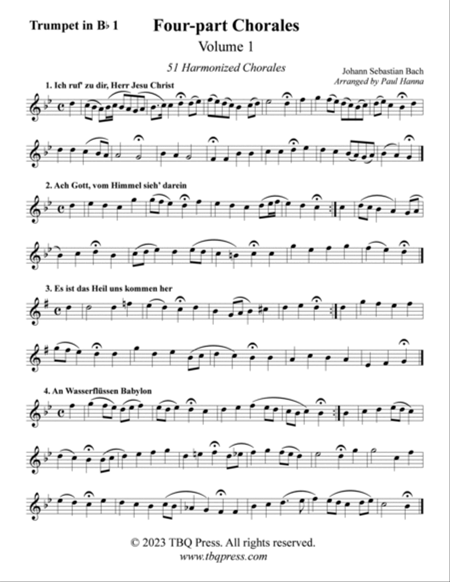 Four-part Chorales, Volume 1. 51 Harmonized chorales. 4-Part scores gallery preview page 2