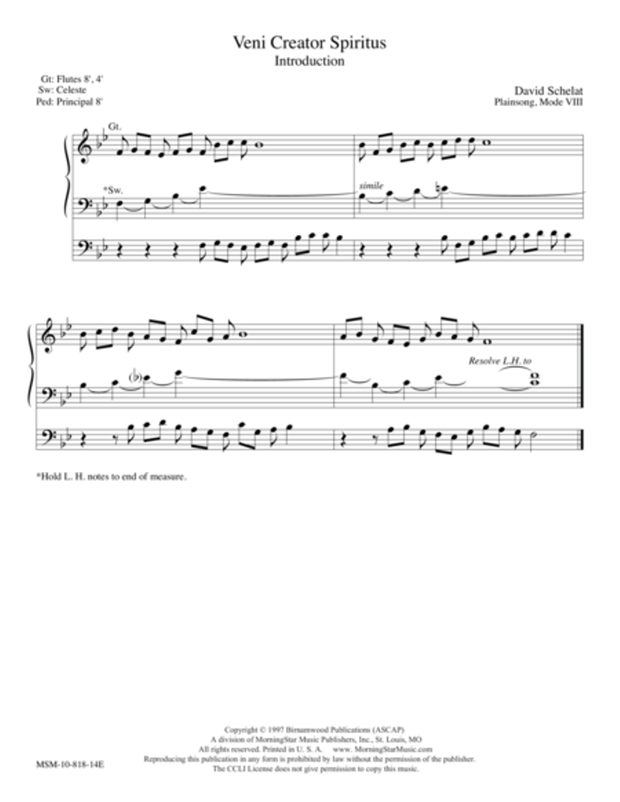 Veni Creator Spiritus Veni Creator Spiritus Organ scores gallery preview page 1