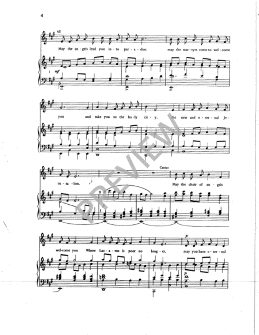 May the Angels Lead You to Paradise Organ Accompaniment scores gallery preview page 4