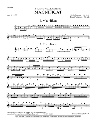 Magnificat in A Minor - Violin 1