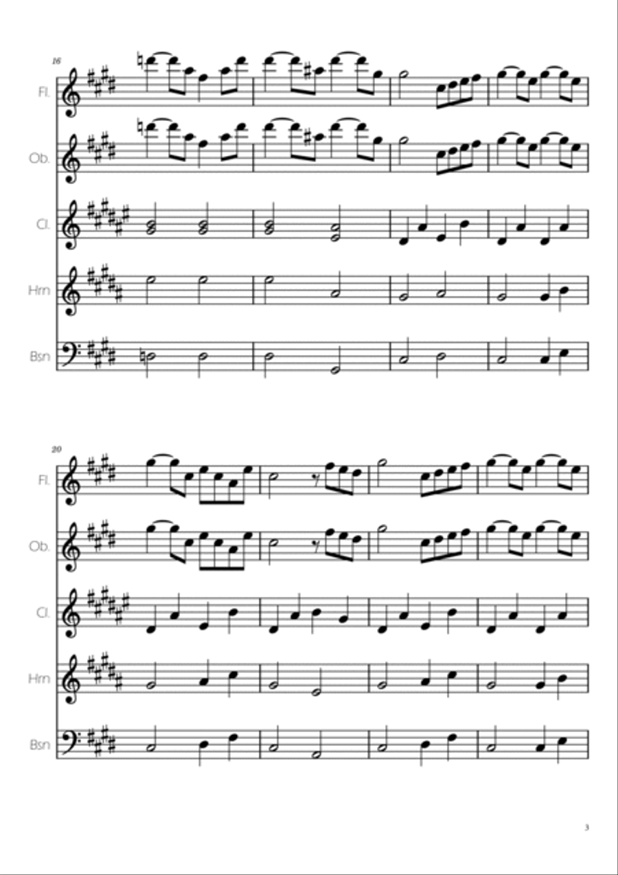 Swan Lake (theme) - Tchaikovsky - Woodwind Quintet Woodwind Quintet scores gallery preview page 3