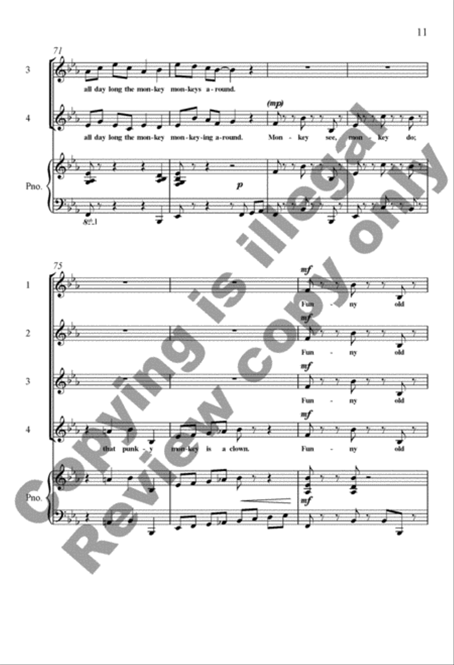 A Trip to the Zoo: 4. Monkey Business 4-Part scores gallery preview page 22