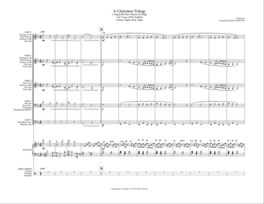 A Christmas Trilogy (Flex band) Small Ensemble scores gallery preview page 1