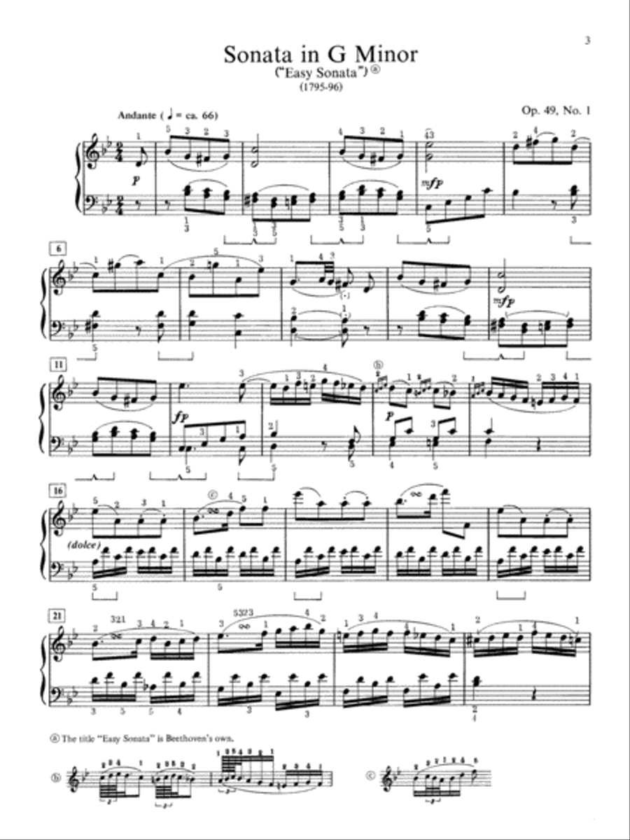 Beethoven -- 2 Sonatas, Op. 49 Piano Solo scores gallery preview page 3
