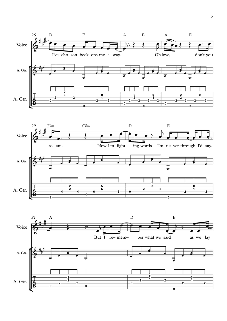 Duet Acoustic Guitar scores gallery preview page 5