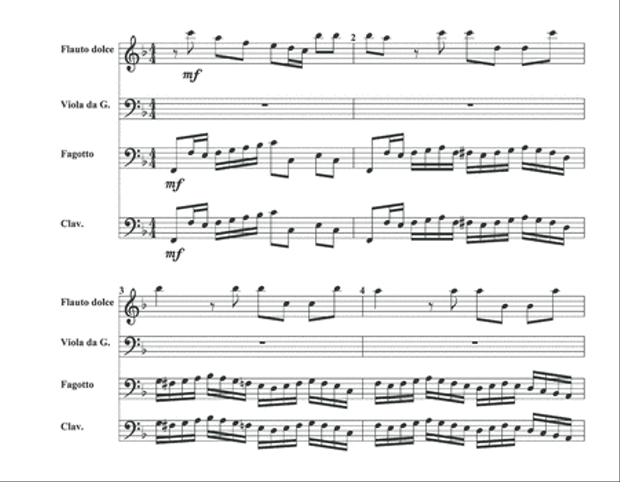 Allegro in F Major No. 3 Small Ensemble scores gallery preview page 1