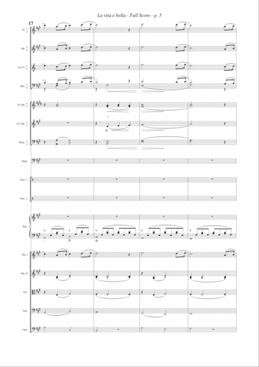 Life Is Beautiful (la Vita E Bella) Full Orchestra scores gallery preview page 5