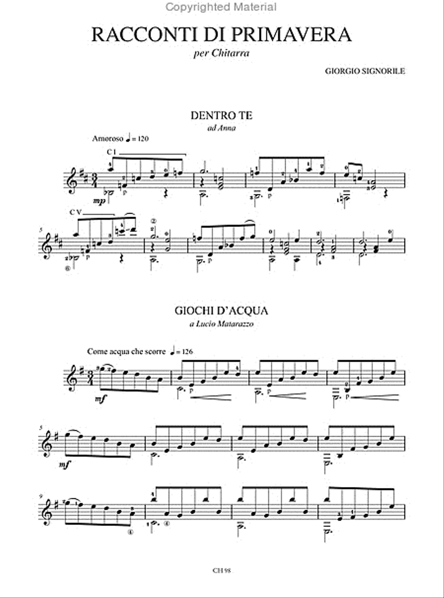 Racconti di primavera (Spring Tales) for Guitar Acoustic Guitar scores gallery preview page 2