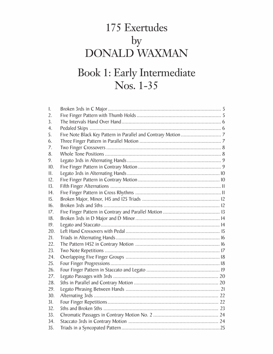 175 Exertudes, Book 1: Early Intermediate Piano Solo scores gallery preview page 1