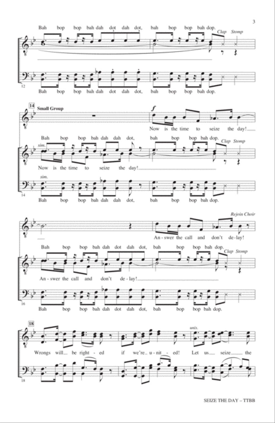 Seize The Day (from Newsies The Musical) (arr. Kirby Shaw) TTBB scores gallery preview page 2