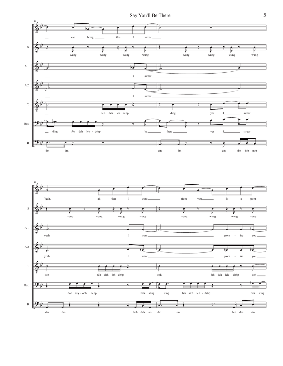Say You'll Be There 4-Part scores gallery preview page 5