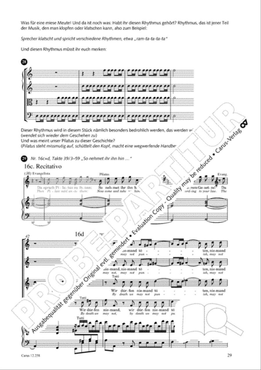 Johann Sebastian Bachs Johannes-Passion fur Kinder und Jugendliche STB scores gallery preview page 30