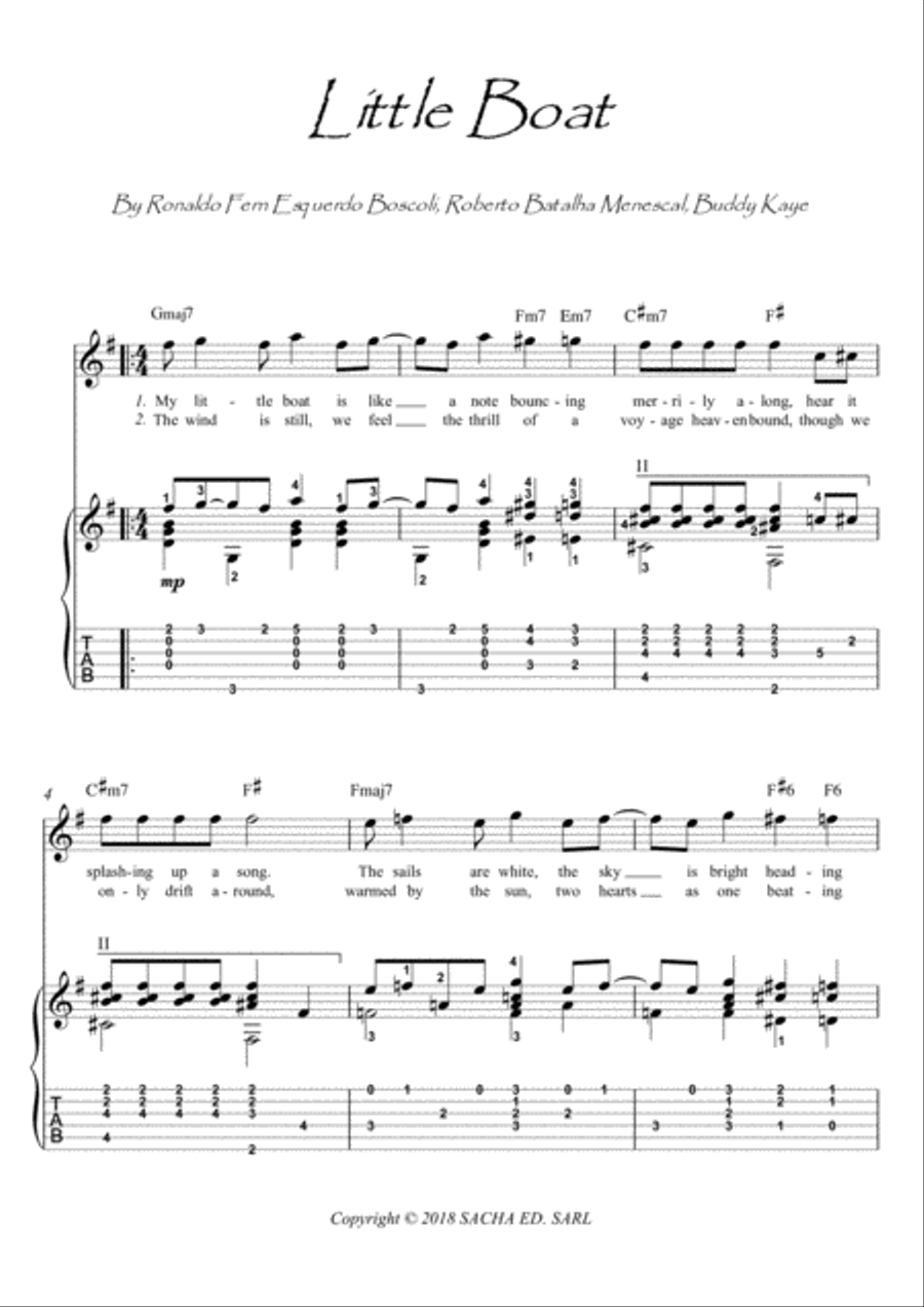 Little Boat Little Boat Classical Guitar scores gallery preview page 1