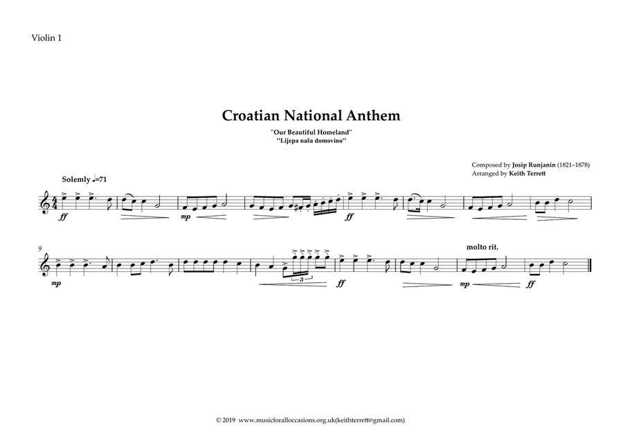 Croatian National Anthem for String Orchestra (World National Anthem Series) String Orchestra scores gallery preview page 4