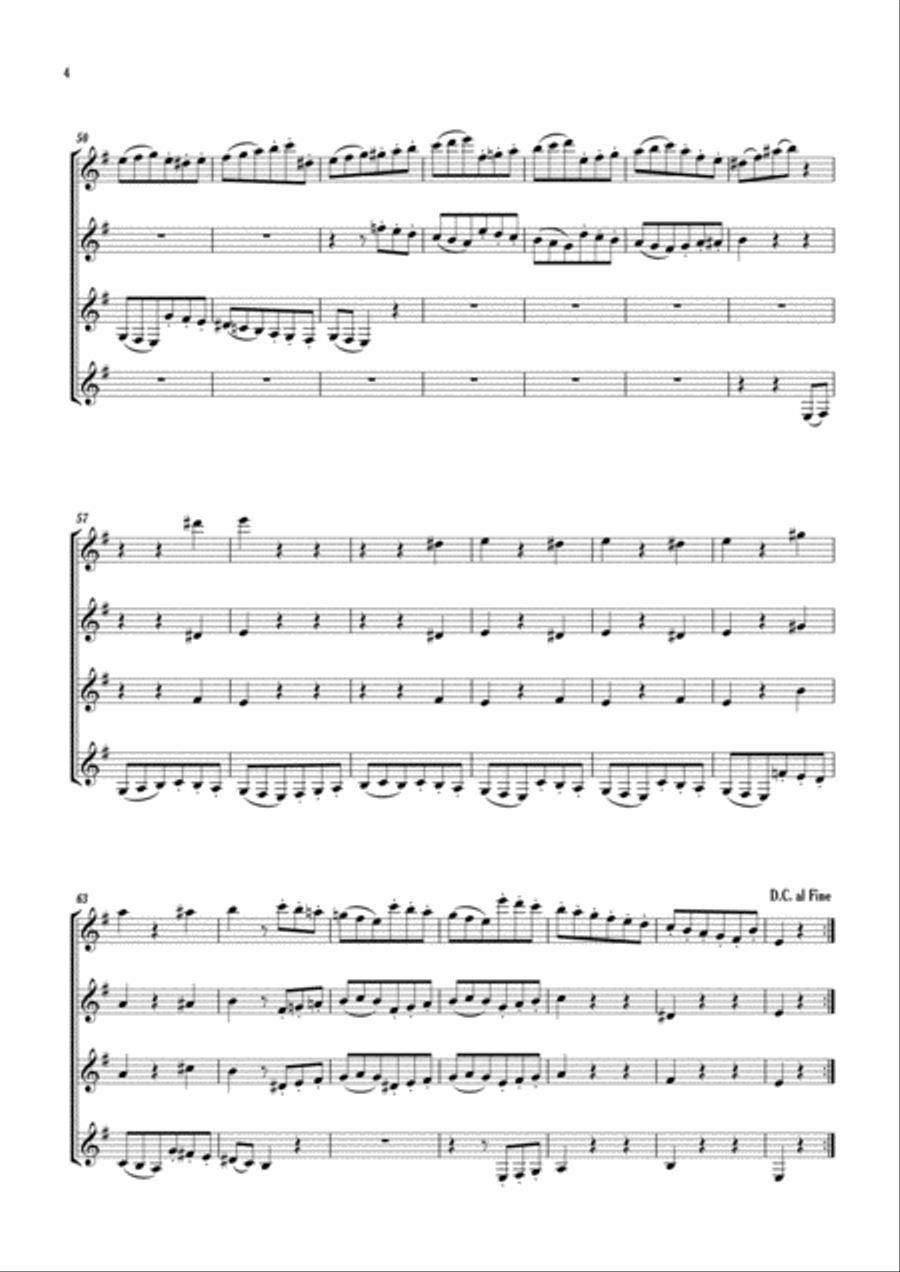 Menuetto Op.76 nº 5 Guitar Ensemble scores gallery preview page 4