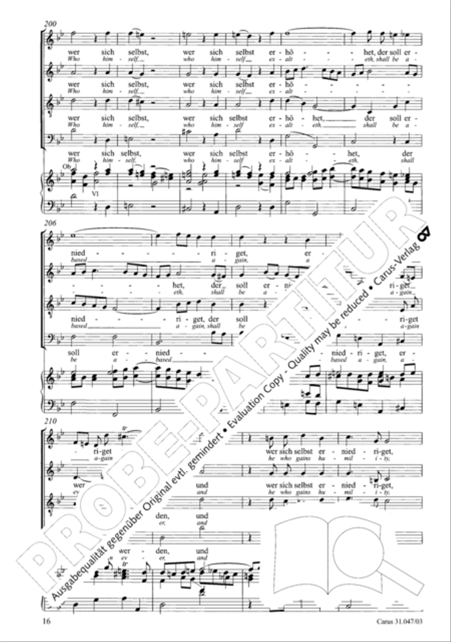 Who himself exalteth shall be abased again (Wer sich selbst erhohet, der soll erniedriget werden) 4-Part scores gallery preview page 17