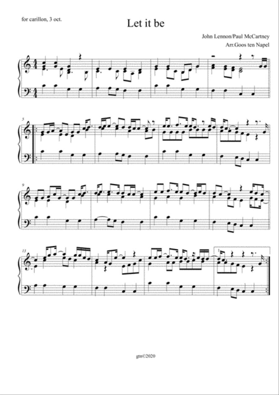 Let It Be Glockenspiel scores gallery preview page 1