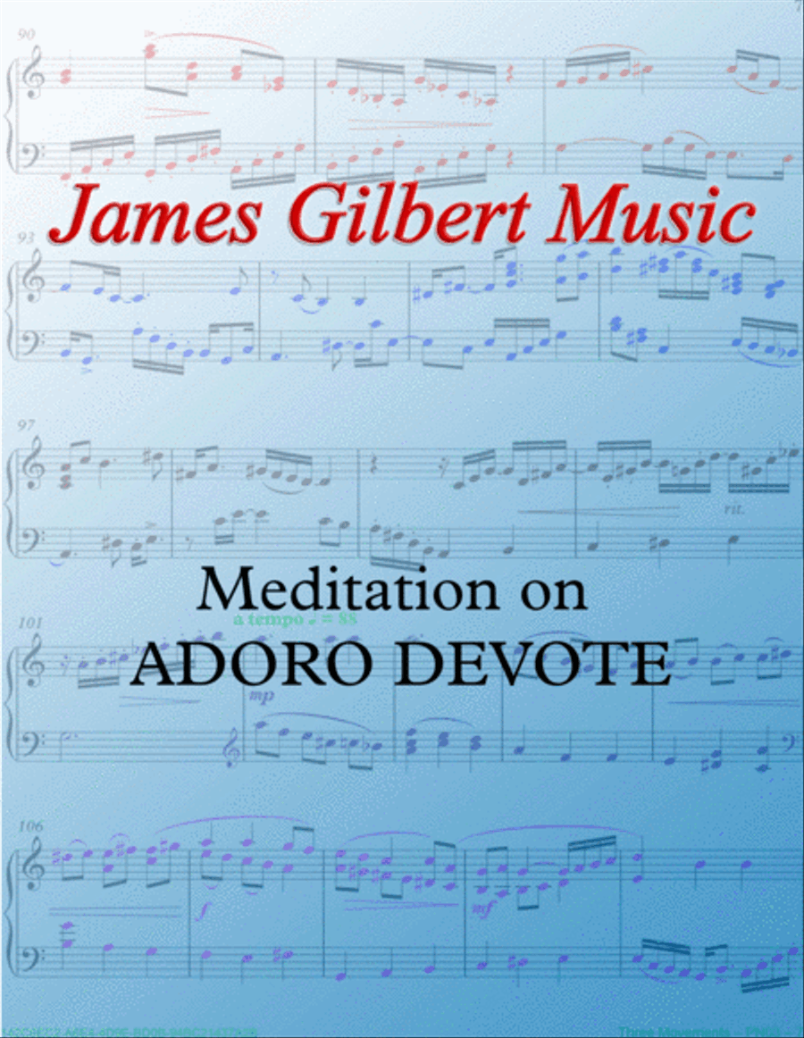 Meditation on ADORO DEVOTE (Humbly I Adore Thee) Organ Solo scores gallery preview page 1