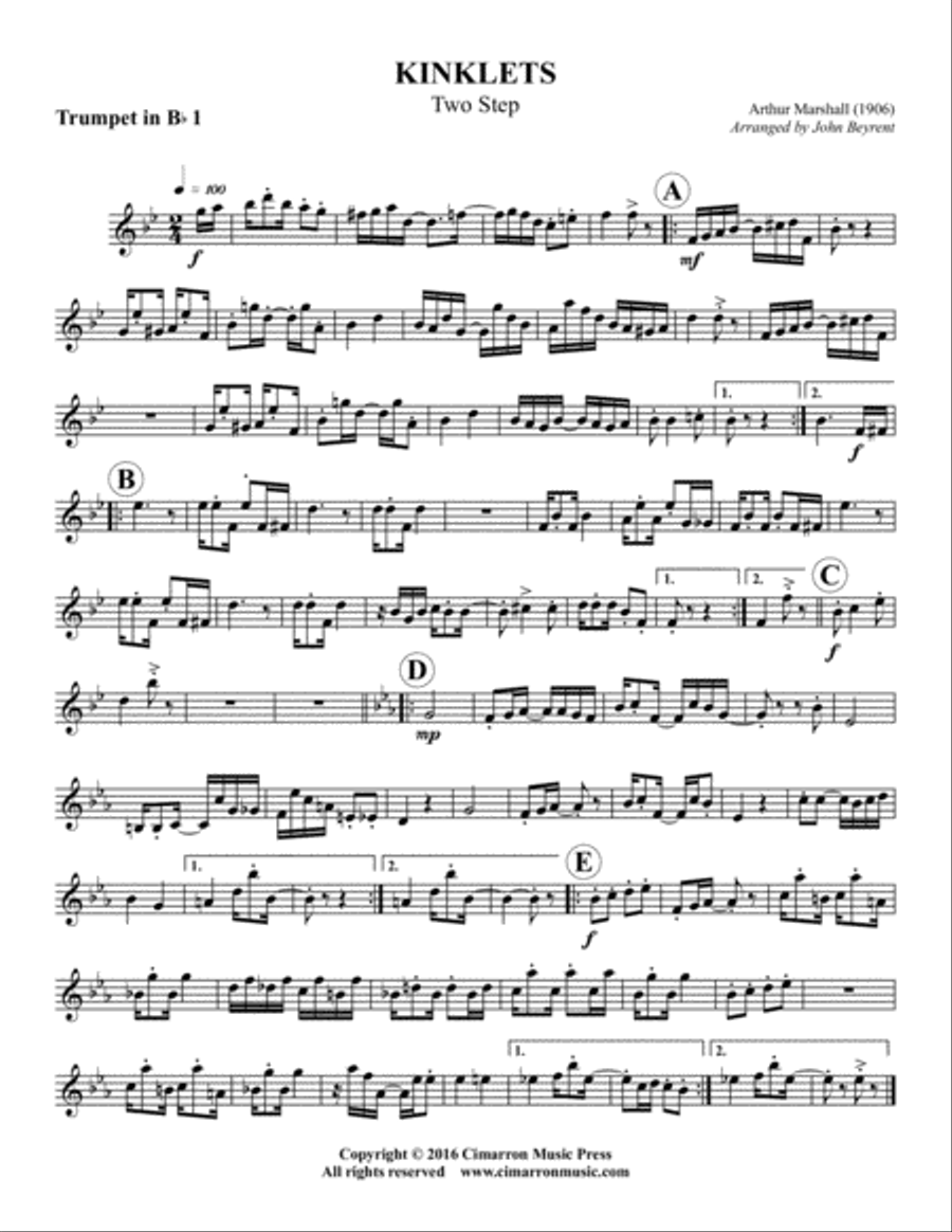 Kinklets (Two-Step) Brass Quintet scores gallery preview page 5