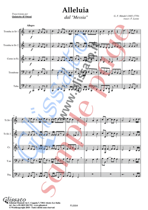 Book cover for Alleluia by Handel for brass quintet/ensemble - score & parts (10)