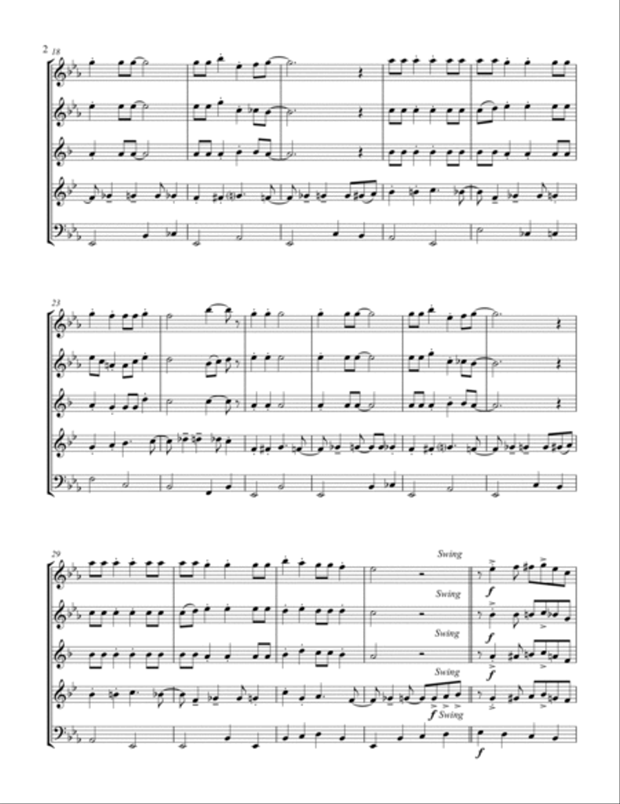 Jingle Bells (for Woodwind Quintet) Woodwind Quintet scores gallery preview page 3
