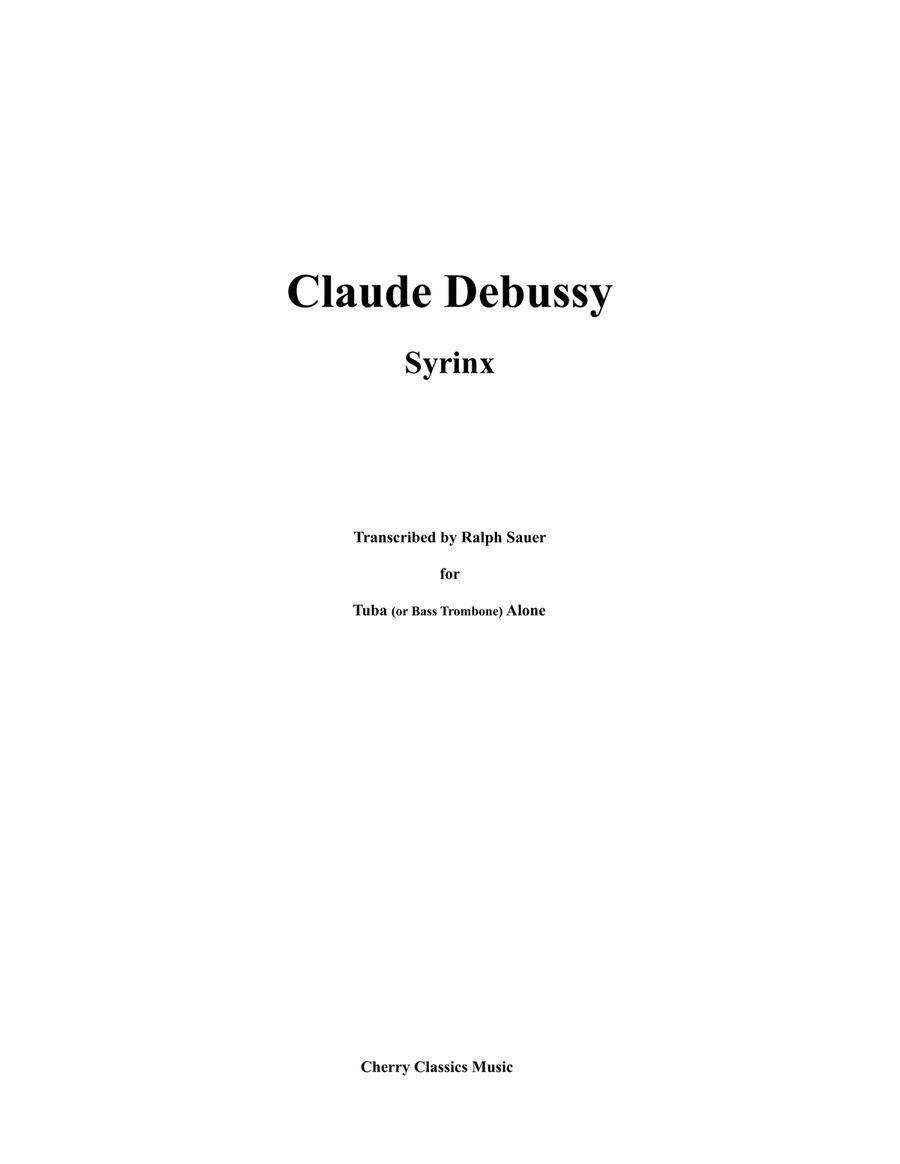 Syrinx for Unaccompanied Tuba Tuba scores gallery preview page 1