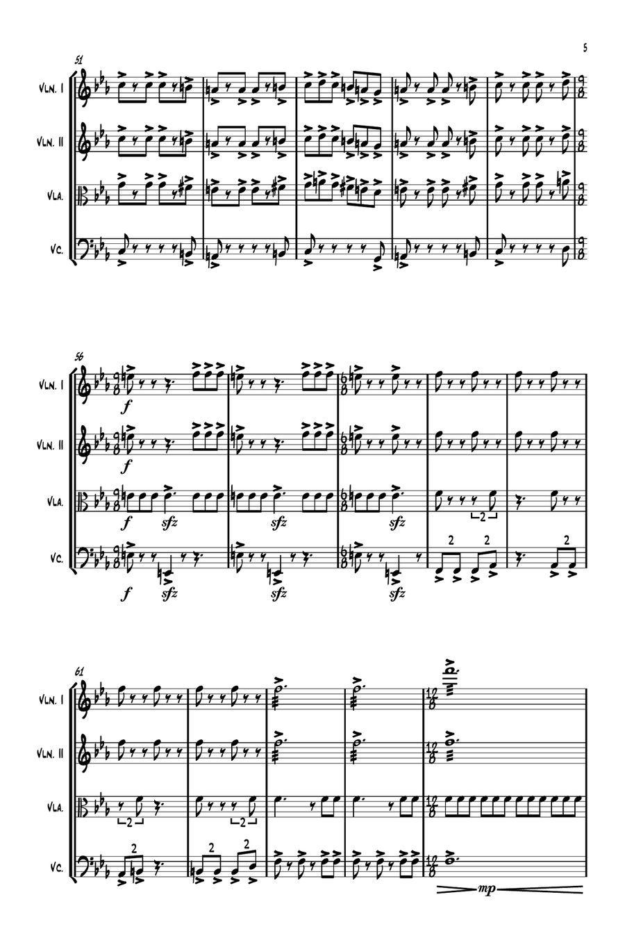Medley: Wheel Of Fortune with The Medallion Calls, Jack Sparrow, I See Dead People In Boats, and ... String Quartet scores gallery preview page 5