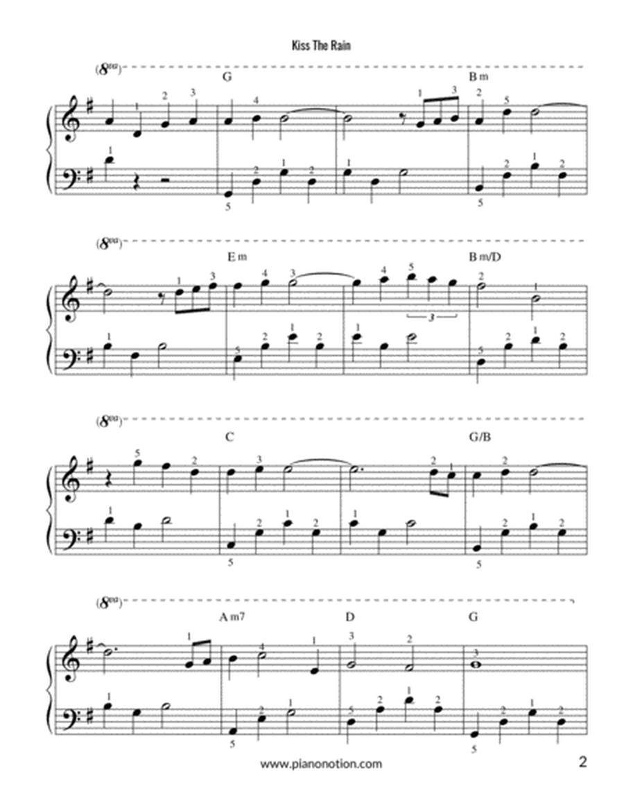 Kiss The Rain - Yiruma (Simplified Piano Solo)