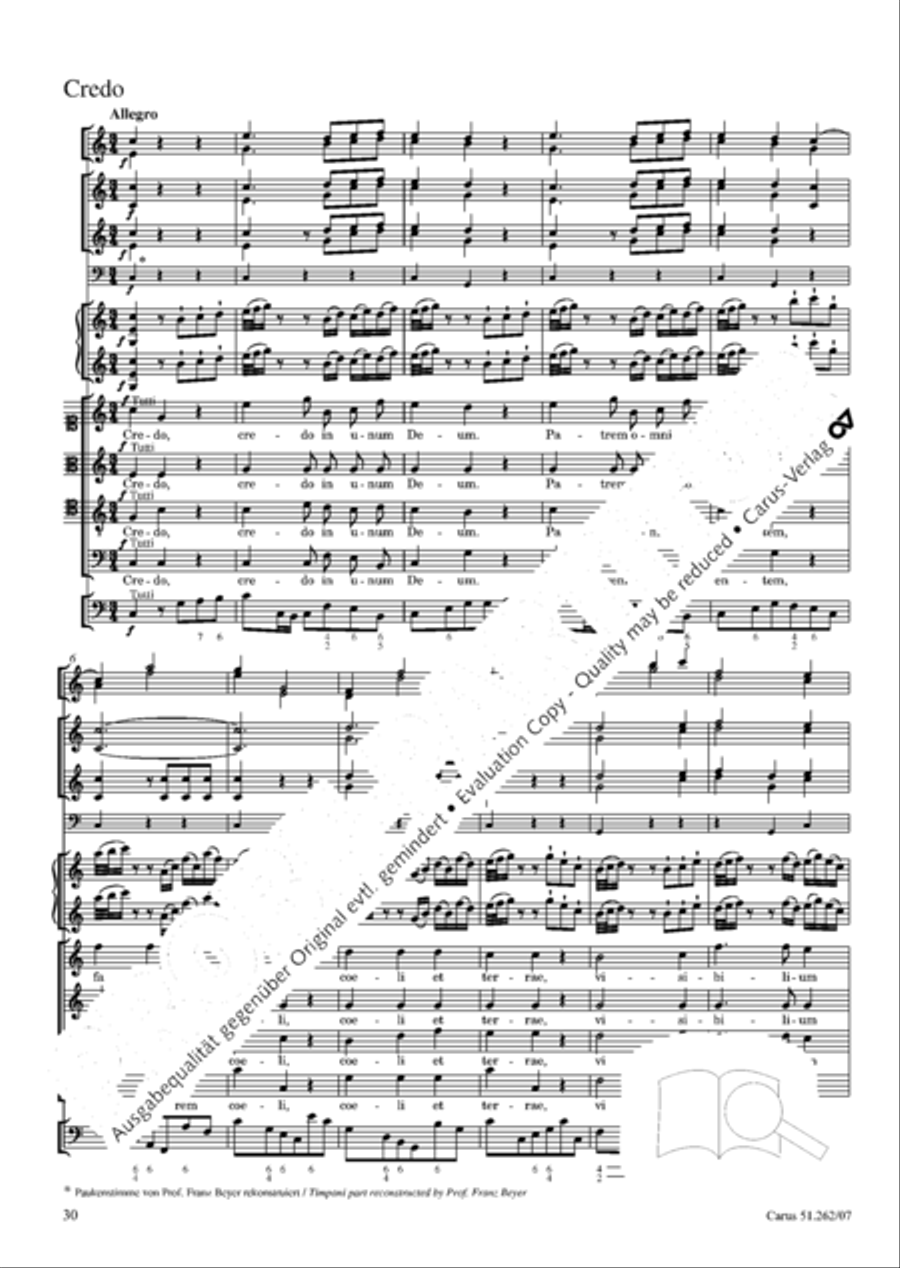 Missa longa in C major (Missa longa in C) 4-Part scores gallery preview page 31