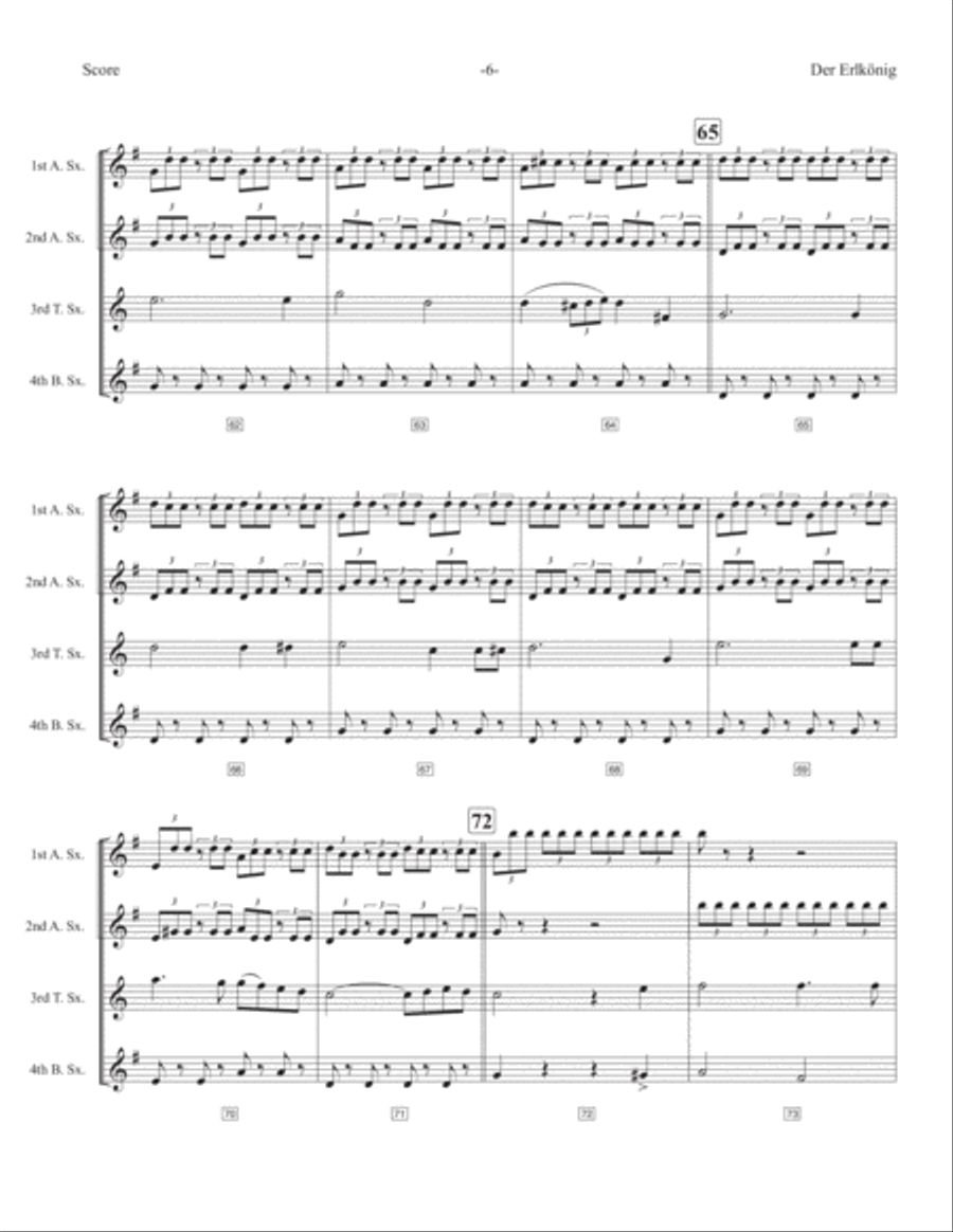 Der Erlkönig Der Erlkönig Woodwind Quartet scores gallery preview page 6