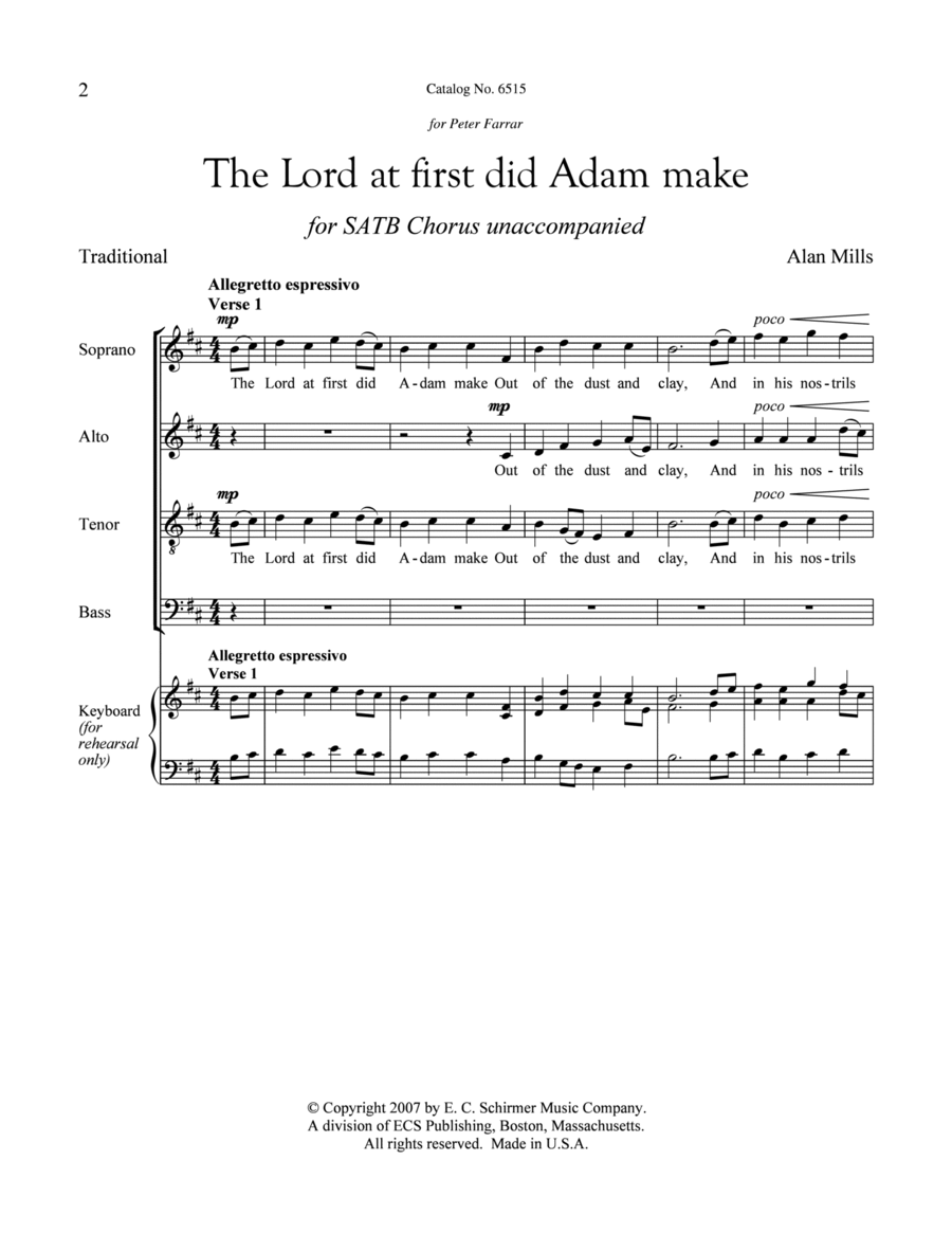 The Lord at first did Adam make 4-Part scores gallery preview page 1
