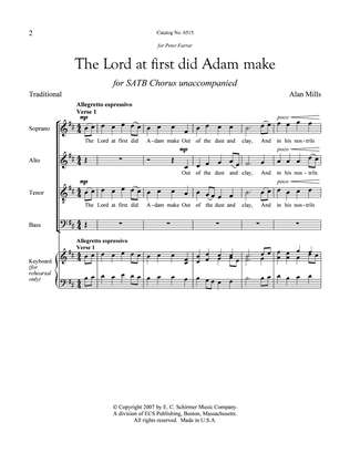 The Lord at first did Adam make