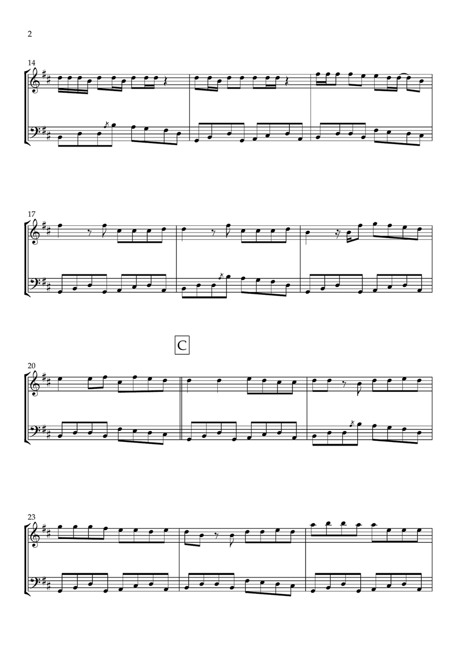 Last Night Woodwind Duet scores gallery preview page 2
