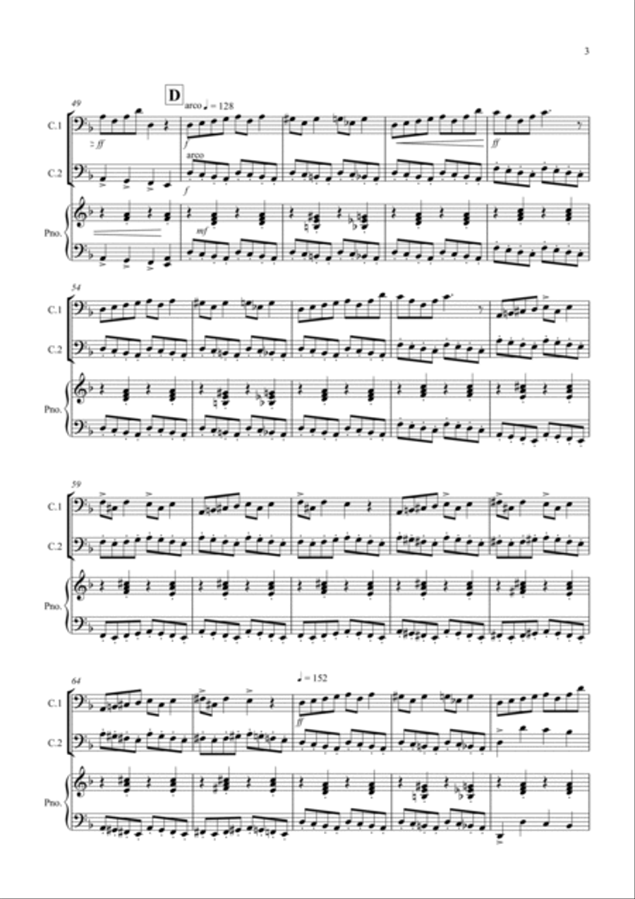 In the Hall of the Mountain King for Cello Duet String Duet scores gallery preview page 3