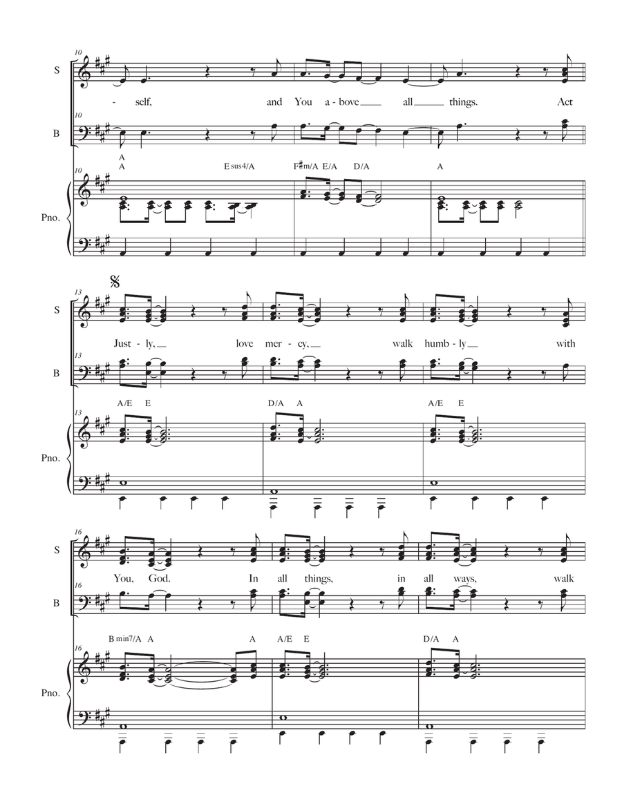 Act Justly Love Mercy Walk Humbly Piano, Vocal scores gallery preview page 2
