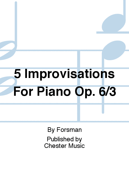 5 Improvisations For Piano Op. 6/3