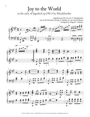 Joy to the World in the style of Mendelssohn's Jägerlied
