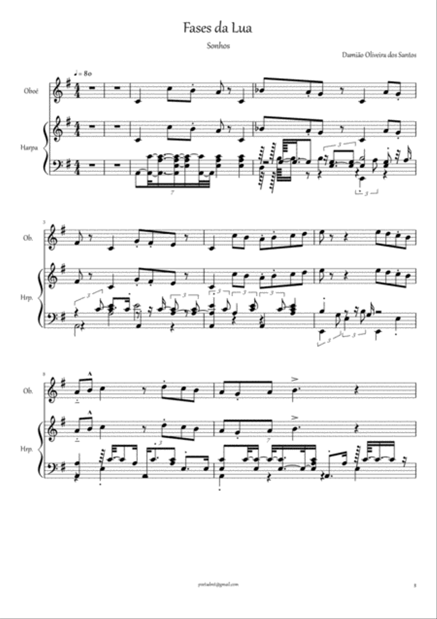 Moon phases Sonhos Moon phases Sonhos Oboe scores gallery preview page 1