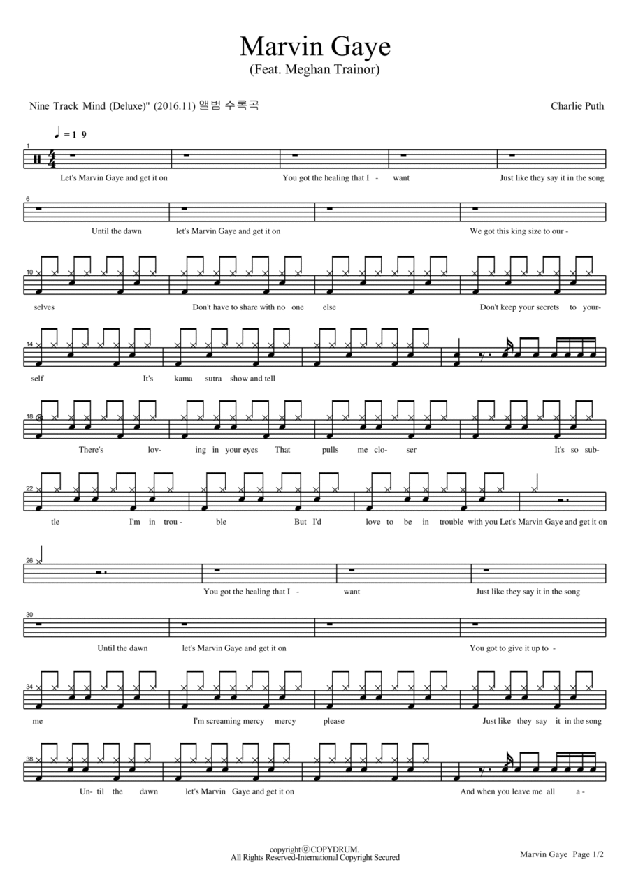 Marvin Gaye Drum Set scores gallery preview page 1