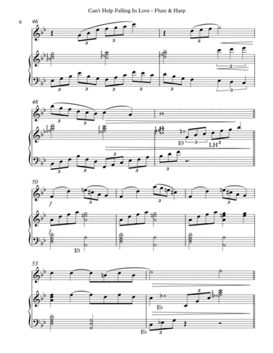 Can't Help Falling In Love Flute scores gallery preview page 6