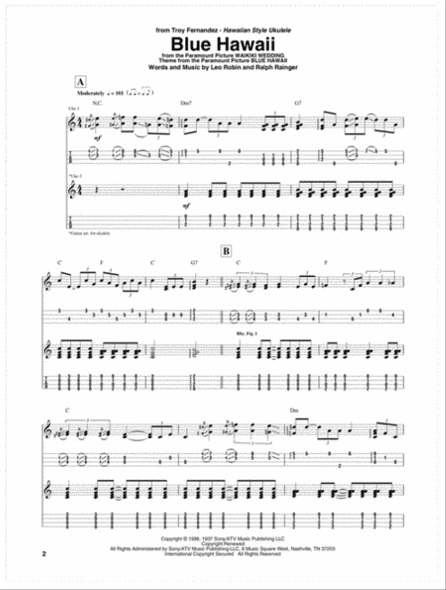 Ukulele Tab Guitar Tablature scores gallery preview page 3