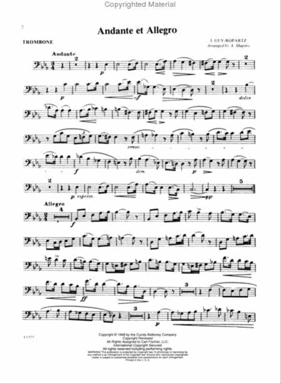 Andante et allegro shop trumpet