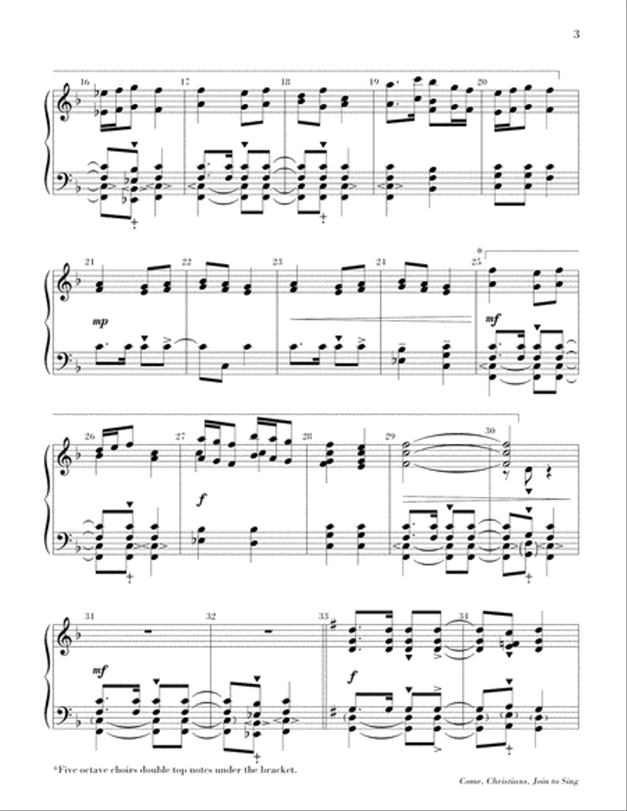 Come, Christians, Join to Sing Handbell Choir scores gallery preview page 3