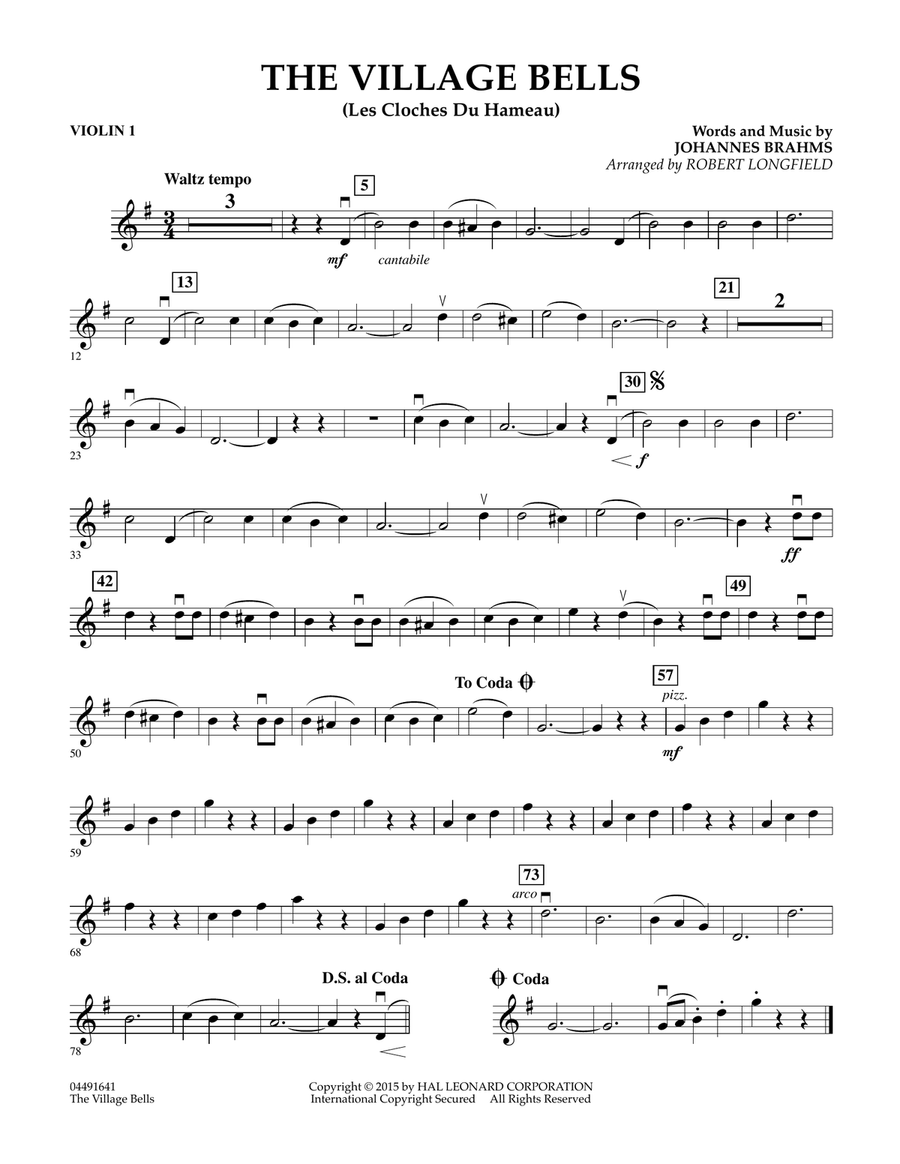 The Village Bells (Les Cloche du Hameau) - Violin 1 Orchestra scores gallery preview page 1