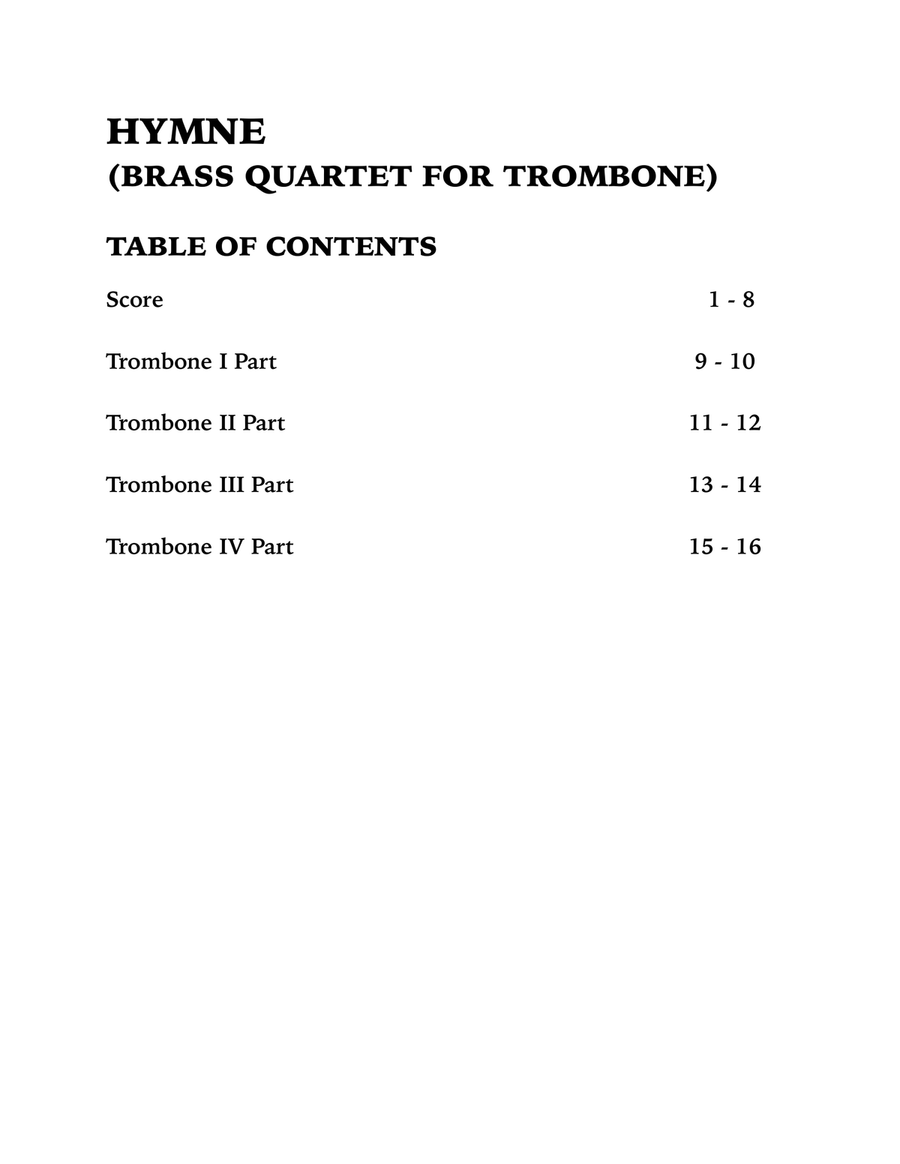 Hymne Brass Quartet scores gallery preview page 4
